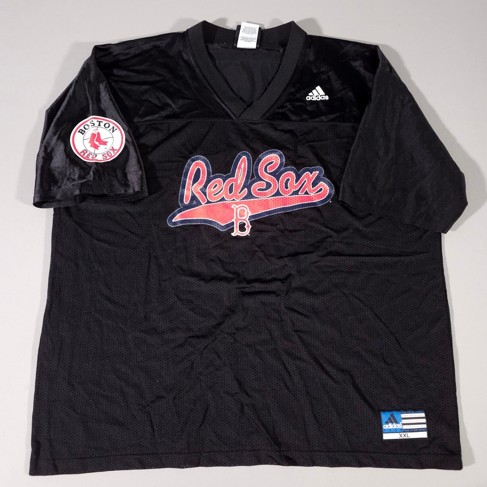 Adidas Boston Red Sox Jersey Mens XXL Black Nomar Garciaparra 5 Mesh V-Neck